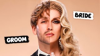 Groom to Bride Makeup Transformation Tutorial [upl. by Rudie]