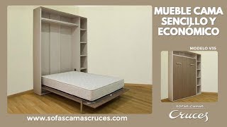 Mueble cama abatible en vertical sencillo y económico ¡Gran ahorro de espacio [upl. by Milly893]