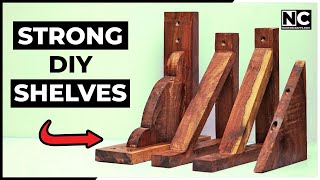 How to Make Wooden Shelf Brackets in 4 Ways – Easy DIY Guide [upl. by Yroffej]