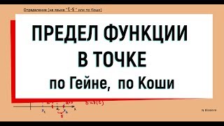 20 Предел функции в точке определение по Гейне и по Коши [upl. by Myrle]