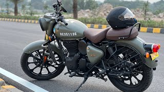 Finally took delivery 🏍️ Royal Enfield Classic 350 Signals Marsh Grey customized first impressions [upl. by Adehsor]