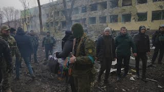 Raw footage from Mariupol hospital strike in March [upl. by Aileda790]