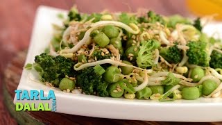 ब्रोकोली बीन स्प्राउट्स और हरा मटर सलाद Broccoli Bean Sprouts Green Peas Salad by Tarla Dalal [upl. by Mario]