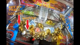 Quest for prizes 10p coin pusher Blackpool Amusements [upl. by Sherfield]