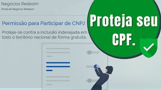 COMO PROTEGER SEU CPF CONTRA ABERTURA INDEVIDA DE EMPRESAS [upl. by Fogarty]