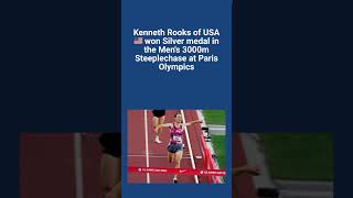 Kenneth Rooks of USA won Silver medal in the Mens 3000m Steeplechase at Paris Olympics olympics [upl. by Ethelda]