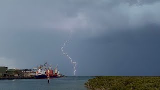 Lightning Storm and Supercell Hit Port Pirie South Australia [upl. by Aynav]