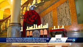 Satanic Temple display inside Iowa State Capitol building [upl. by Gilford]