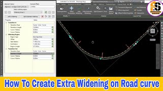 How to apply extra widening on Road curve  calculate extra widening  lesson 06 [upl. by Akemrej]