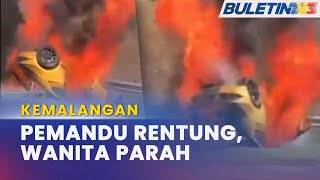 KEMALANGAN  Pemandu Maut Lamborghini Terbabas Terbakar [upl. by Donelle]