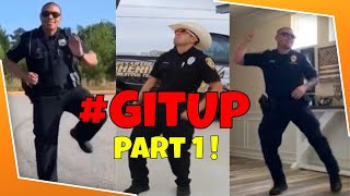 👮These Police Officers KILL the GIT UP Dance Challenge GitUpChallenge [upl. by Rabassa]