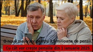 O nouă majorare pentru 38 milioane de pensii Cu cât vor crește pensiile din 1 ianuarie 2025 [upl. by Ynabe596]