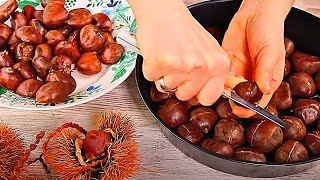 Recette FACILE de CHATAIGNES GRILLEES au FOUR 🌰🌰🌰 MARRONS CHAUDS [upl. by Jonas]