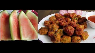 turbuj k chilke se pokora  watermelon rind pakora recipe  cooking place kitchen [upl. by Michaeu422]