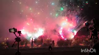 Fuegos artificiales y traca final Fiestas del Pilar 2024 Zaragoza España [upl. by Boykins]