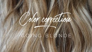 Color Correction  Going Blonde  Hair Tutorial [upl. by Ahsratan]