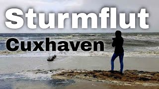 Sturmflut Cuxhaven 2022 an der Kugelbake und an der Grimmershörn Bucht  Orkan über Norddeutschland [upl. by Ainegue]