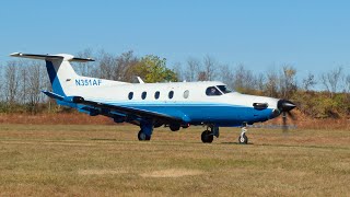 Pilatus PC12 Takeoff  Princeton Airport NJ USA [upl. by Leighland]