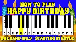 How To Play Happy Birthday Starting On Note G On The Keyboard  Piano  Easy Tutorial [upl. by Chapin]