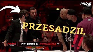 KAMERZYSTA RZUCA SZKLANKA W II KONFERENCJA PRIME MMA famemmaprimemma video shorts [upl. by Adnorrehs]