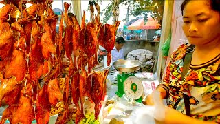 Cambodian Street Food Tasty Roast Duck  Crispy Juicy Pork Belly Pork Braised  Cambo Night Foods [upl. by Gnaht]