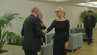 Widow of Alexei Navalny meets EU top chief Charles Michel  AFP [upl. by Charlotta573]