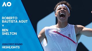 Roberto Bautista Agut v Ben Shelton Highlights  Australian Open 2024 First Round [upl. by Beutner]