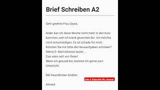 German Exam Brief schreiben A2deutsch shorts [upl. by Ssew]