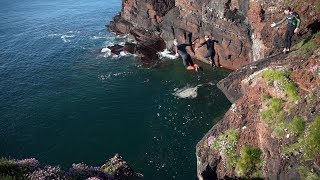 EPIC CLIIFF DIVING IN PEMBROKESHIRE WALES [upl. by Hcelemile]