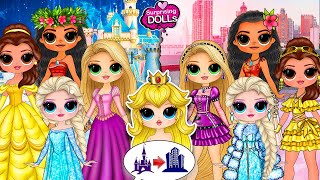 Princess Peach Elsa Ariel Belle Moana Princesses get Modern Clothes  SurprisingDolls Paper DIY [upl. by Tapes4]