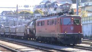 SBB Ae 66 quot11485 Thunquot rangiert in Spiez [upl. by Timoteo]