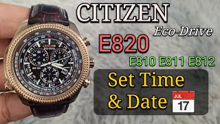 Citizen EcoDrive E820 Set Time amp Date Easiest Tutorial  Works for E810 E811 E812 Modules [upl. by Yeltneb898]