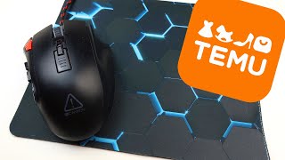 Gaming Mouse Pad with Stitched Edges and Non Slip Rubber Base Waterproof Washable Desk Mat from Temu [upl. by Orella]