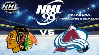 EA NHL 98 Western Quarter Finals Game 2 CHICAGO  COLORADO [upl. by Ahsiyt]