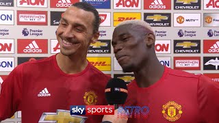 quotNext time you passquot  Zlatan Ibrahimovic amp Paul Pogba joking around in postmatch interview [upl. by Ailem]