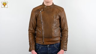 Goldtop 75 Lancer Leather Motorcycle Jacket  Waxed Brown [upl. by Yltneb364]