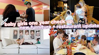 baby girls one year check up  new furniture arrives  restaurant update [upl. by Clementas]