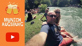 Munich  Augsburg 4K Blog Short Trip 2019 HausbräuEnglische GartenAugsburg Rathausplatz [upl. by Martie410]