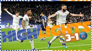 HIGHLIGHTS  Real Madrid 31 PSG  UEFA Champions League [upl. by Ocirederf]