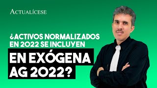 ¿Activos normalizados en 2022 se incluyen en Exógena AG 2022 [upl. by Arriet]