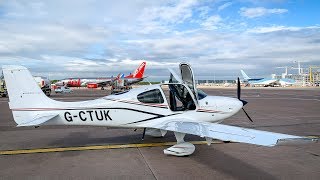 Cirrus SR20 G6  Flying Into Manchester International EGCC  ATC Audio [upl. by Elroy]