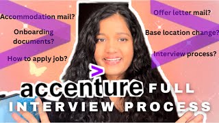 Accenture full Interview Process  Base location change Joining Process [upl. by Mcnelly462]