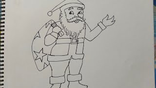 how to make santa claus drawing art artistshintumourya [upl. by Euqcaj]