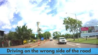 Bad driver at Darwin Airport Driving the wrong side of the road [upl. by Lanor]