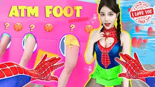 How I amp SPIDERGIRL Escape ATM GIRL Crazy in LOVE 🆘 Love Story Spiderman in Real Life POV [upl. by Susej206]