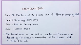 Memorandum  Memo  How to write a memorandum   Memo writing  Niftys English [upl. by Eiralih346]