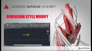 Dimension style Modify  Autocad 2017 [upl. by Esiuol318]