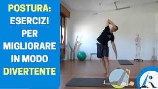 ESERCIZI per migliorare la POSTURA in modo DIVERTENTE allenamento completo [upl. by Assilem416]