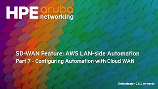 SDWAN Feature Orchestrator AWS Cloud WAN automation configuration and deployment steps [upl. by Ches]