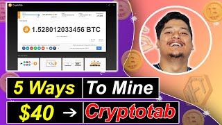 Mine 40 BTC 🔥  5 Ways To Mine With CryptoTab Browser In 2023 🤑  Bitcoin Mining Apps 2023 😍 [upl. by Cristoforo]